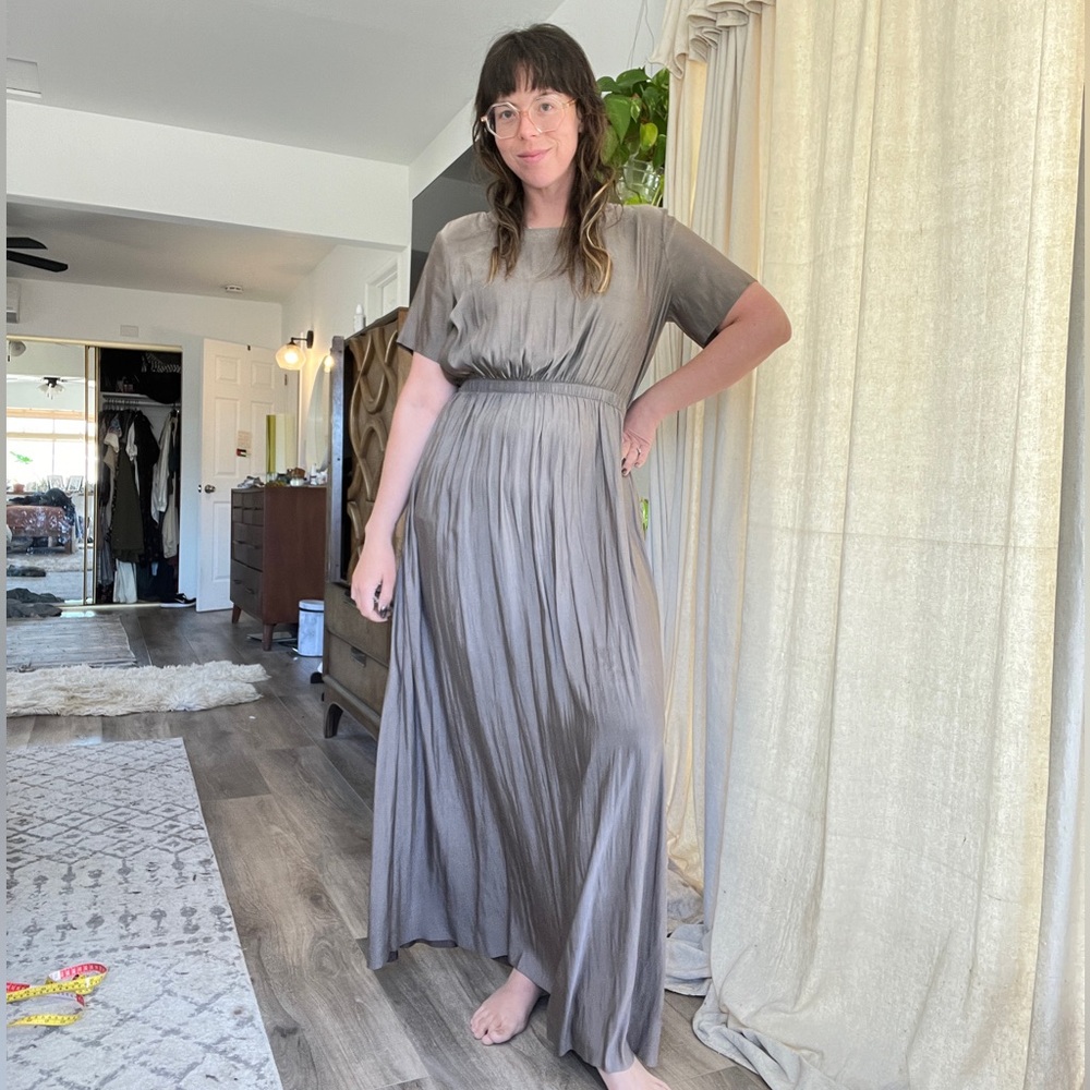 Storm & Marie Anthropologie Grey Silk Dress Bridesmaid Wedding Prom Cocktail